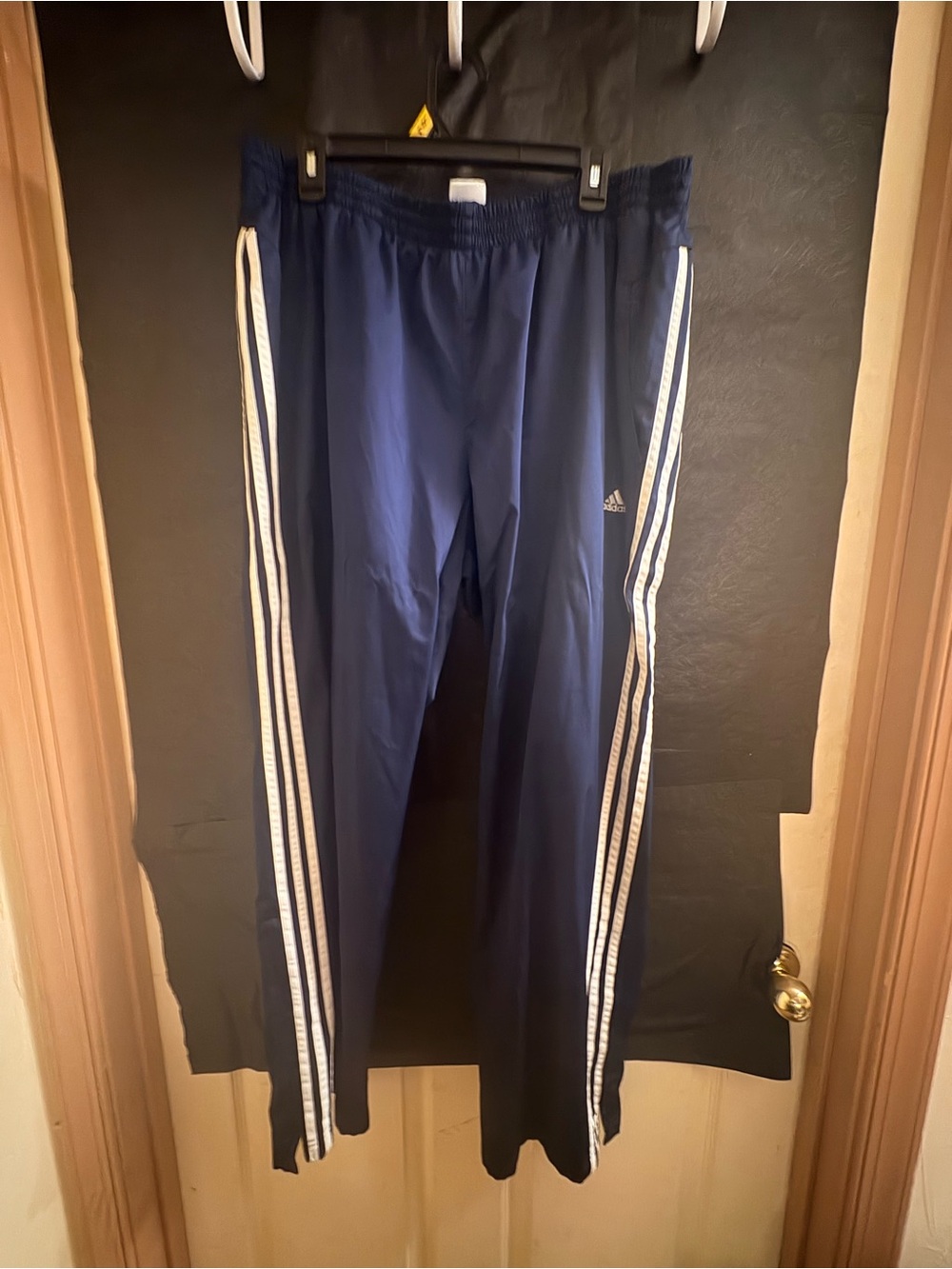 adidas Navy Jogger Pants with White Triple Stripes